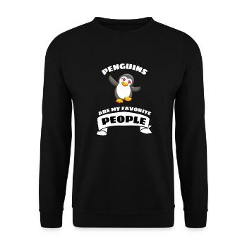 Antarctica Animal Gift Zoo Bird Funny Penguin - Unisex Sweatshirt - black - Front - Alina (178cm) & Michal (187cm)