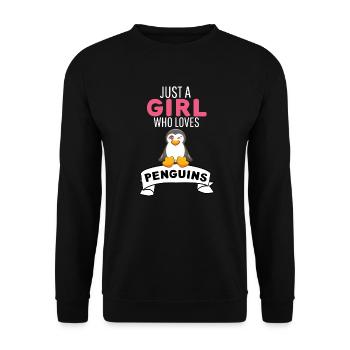 Antarctique Oiseau Zoo Animal Fille Cadeau Pingouin - Sweat-shirt Unisexe - noir - Devant - Alina (178cm) & Michal (187cm)