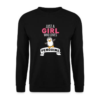 Animal Lovers Antarctica Animal Girl Penguin - Unisex Sweatshirt - black - Front - Alina (178cm) & Michal (187cm)