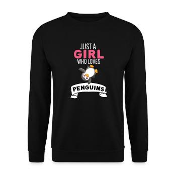 Antarctic Zoo Animal Girl Gift Penguin - Unisex Sweatshirt - black - Front - Alina (178cm) & Michal (187cm)