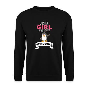 Antarctica Animal Girl Gift Funny Penguin - Unisex Sweatshirt - black - Front - Alina (178cm) & Michal (187cm)