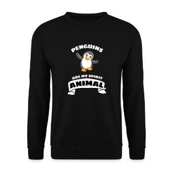 Antarctique Oiseau Zoo Animal Drôle Cadeau Pingouin - Sweat-shirt Unisexe - noir - Devant - Alina (178cm) & Michal (187cm)