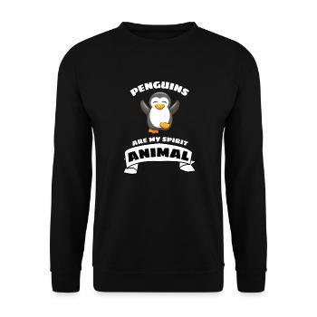 Antarctica Animal Funny Gift Sweet Penguin - Unisex Sweatshirt - black - Front - Alina (178cm) & Michal (187cm)