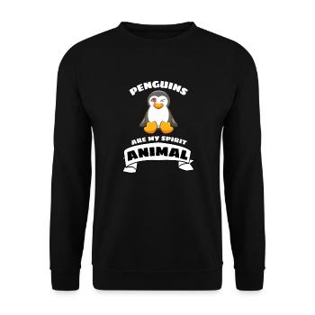 Antarctic Zoo Animal Gift Cute Penguin - Unisex Sweatshirt - black - Front - Alina (178cm) & Michal (187cm)