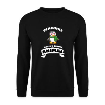 Tierliebhaber Herz Antarktis Tier Vogel Pinguin - Unisex Pullover - Schwarz - Vorne - Alina (178cm) & Michal (187cm)