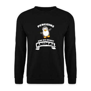 Bird Funny Gift Antarctic Animal Penguin - Unisex Sweatshirt - black - Front - Alina (178cm) & Michal (187cm)