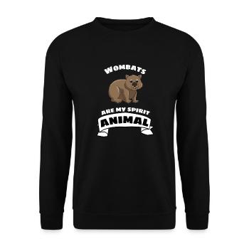Zoo Tier Lustiges Geschenk Niedlicher Wombat - Unisex Pullover - Schwarz - Vorne - Alina (178cm) & Michal (187cm)