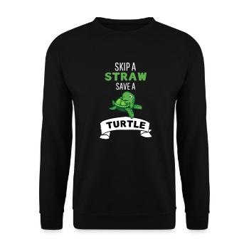 Ozean Tier Geschenk Rette eine Schildkröte - Unisex Pullover - Schwarz - Vorne - Alina (178cm) & Michal (187cm)