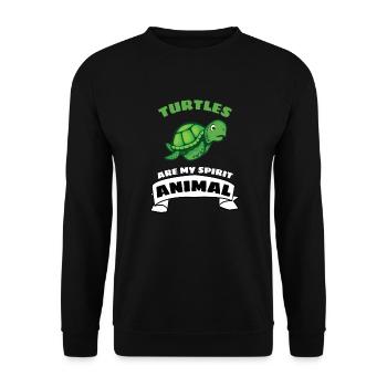 Les tortues sont mon animal spirituel - Sweat-shirt Unisexe - noir - Devant - Alina (178cm) & Michal (187cm)