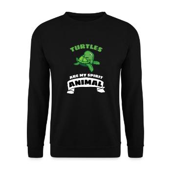 Créature marine Océan Animal Cadeau Tortue Mignonne - Sweat-shirt Unisexe - noir - Devant - Alina (178cm) & Michal (187cm)