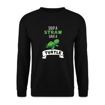 Ocean Animal Drôle de Tortue Cadeau - Sweat-shirt Unisexe - noir - Devant - Alina (178cm) & Michal (187cm)