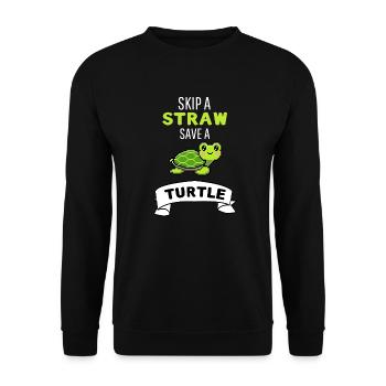 Meerestier Lustiges Geschenk Niedliche Schildkröte - Unisex Pullover - Schwarz - Vorne - Alina (178cm) & Michal (187cm)
