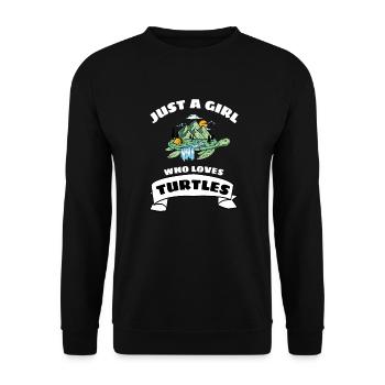 Nature Landscape Animal Girl Gift Turtle - Unisex Sweatshirt - black - Front - Alina (178cm) & Michal (187cm)