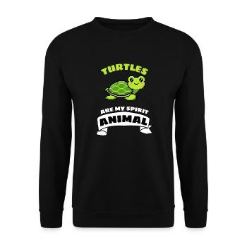Sea Turtle Gift Cute Turtle - Unisex Sweatshirt - black - Front - Alina (178cm) & Michal (187cm)