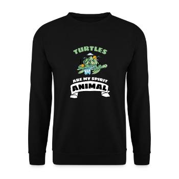 Les tortues sont mon animal spirituel - Sweat-shirt Unisexe - noir - Devant - Alina (178cm) & Michal (187cm)