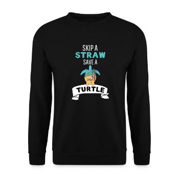 Fun Gift Summer Beach Turtle - Unisex Sweatshirt - black - Front - Alina (178cm) & Michal (187cm)