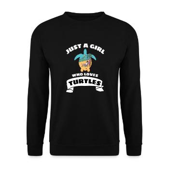 Été Plage Animal Fille Cadeau Tortue - Sweat-shirt Unisexe - noir - Devant - Alina (178cm) & Michal (187cm)
