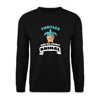 Été Plage Animal Drôle Cadeau Tortue - Sweat-shirt Unisexe - noir - Devant - Alina (178cm) & Michal (187cm)