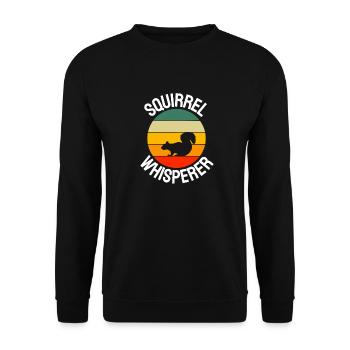 Nature Animal Lover Forest Animal Retro Squirrel - Unisex Sweatshirt - black - Front - Alina (178cm) & Michal (187cm)