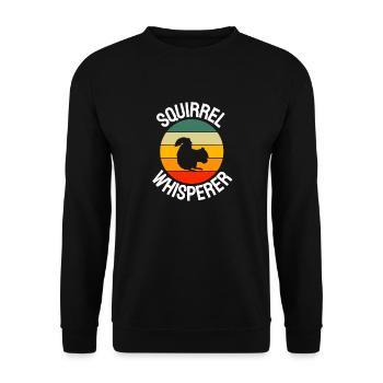 Forest Dweller Nature Animal Retro Squirrel - Unisex Sweatshirt - black - Front - Alina (178cm) & Michal (187cm)