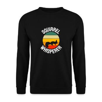 Forest Animal Lovers Rodent Retro Squirrel - Unisex Sweatshirt - black - Front - Alina (178cm) & Michal (187cm)