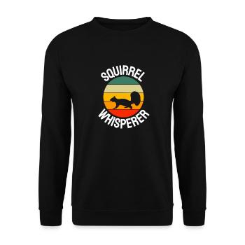 Retro Squirrel Whisperer - Unisex Sweatshirt - black - Front - Alina (178cm) & Michal (187cm)