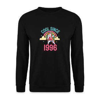 Cool depuis 1996 Dabbing Unicorn 26ème anniversaire - Sweat-shirt Unisexe - noir - Devant - Alina (178cm) & Michal (187cm)