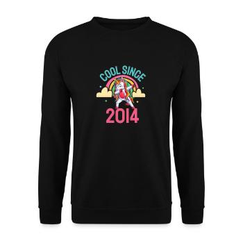 Cool depuis 2014 Dabbing Unicorn 8ème anniversaire - Sweat-shirt Unisexe - noir - Devant - Alina (178cm) & Michal (187cm)
