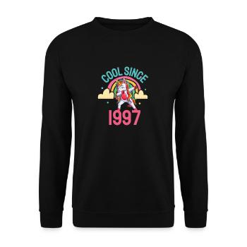 Cool depuis 1997 Dabbing Unicorn 25ème anniversaire - Sweat-shirt Unisexe - noir - Devant - Alina (178cm) & Michal (187cm)