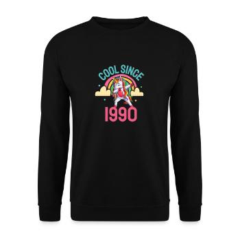 Cool depuis 1990 Dabbing Unicorn 32ème anniversaire - Sweat-shirt Unisexe - noir - Devant - Alina (178cm) & Michal (187cm)