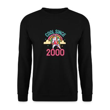 Cool seit 2000 Dabbing Einhorn 22. Geburtstag - Unisex Pullover - Schwarz - Vorne - Alina (178cm) & Michal (187cm)