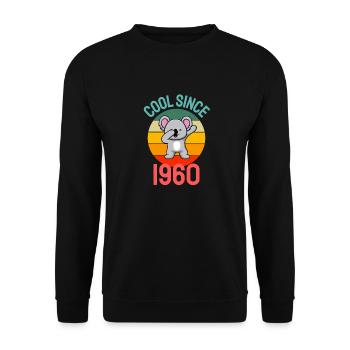 Cool seit 1960 Retro Dabbing Koala 63. Geburtstag - Unisex Pullover - Schwarz - Vorne - Alina (178cm) & Michal (187cm)