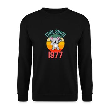 Cool since 1977 Retro Dabbing Koala 45th birthday - Unisex Sweatshirt - black - Front - Alina (178cm) & Michal (187cm)