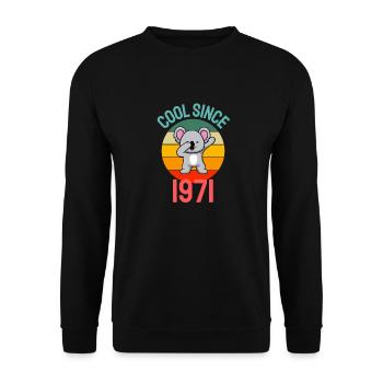 Cool seit 1971 Retro Dabbing Koala 51. Geburtstag - Unisex Pullover - Schwarz - Vorne - Alina (178cm) & Michal (187cm)