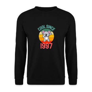 Cool seit 1997 Retro Dabbing Koala 25. Geburtstag - Unisex Pullover - Schwarz - Vorne - Alina (178cm) & Michal (187cm)