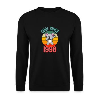 Cool seit 1998 Retro Dabbing Koala 24. Geburtstag - Unisex Pullover - Schwarz - Vorne - Alina (178cm) & Michal (187cm)