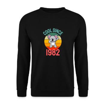 Cool seit 1982 Retro Dabbing Koala 40. Geburtstag - Unisex Pullover - Schwarz - Vorne - Alina (178cm) & Michal (187cm)