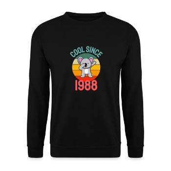 Cool since 1988 Retro Dabbing Koala 34th birthday - Unisex Sweatshirt - black - Front - Alina (178cm) & Michal (187cm)