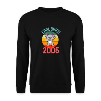 Cool seit 2005 Retro Dabbing Koala 17. Geburtstag - Unisex Pullover - Schwarz - Vorne - Alina (178cm) & Michal (187cm)