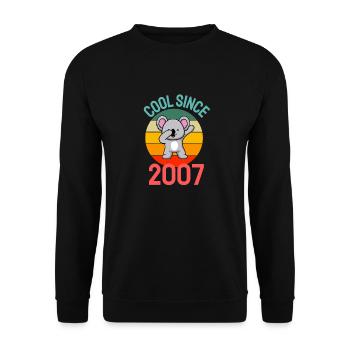 Cool seit 2007 Retro Dabbing Koala 15. Geburtstag - Unisex Pullover - Schwarz - Vorne - Alina (178cm) & Michal (187cm)