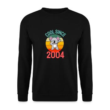 Cool seit 2004 Retro Dabbing Koala 18. Geburtstag - Unisex Pullover - Schwarz - Vorne - Alina (178cm) & Michal (187cm)
