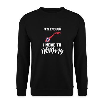 Norwegische Flagge Norweger Ich zieh nach Norwegen - Unisex Pullover - Schwarz - Vorne - Alina (178cm) & Michal (187cm)