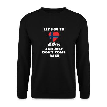 Norwegische Flagge Herz Geschenk Lustiges Norwegen - Unisex Pullover - Schwarz - Vorne - Alina (178cm) & Michal (187cm)