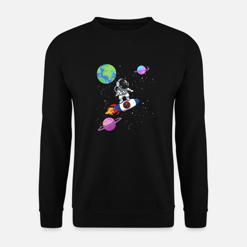 Planeten Rakete Astronaut Weltall Sonnensystem - Unisex Pullover - Schwarz