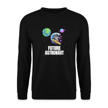 Surfing Planet Surfer Future Astronaut - Unisex Sweatshirt - black - Front - Alina (178cm) & Michal (187cm)