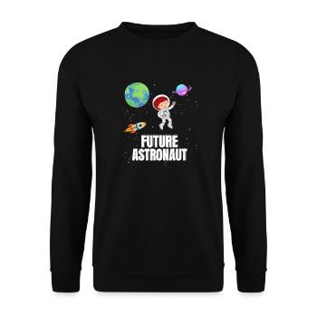 Astronomy Planetary Rocket Future Astronaut - Unisex Sweatshirt - black - Front - Alina (178cm) & Michal (187cm)