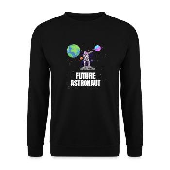 Space Astronomy Dabbing Future Astronaut - Unisex Sweatshirt - black - Front - Alina (178cm) & Michal (187cm)