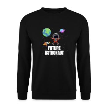 Rocket Planet Galaxy Future Astronaut - Unisex Sweatshirt - black - Front - Alina (178cm) & Michal (187cm)