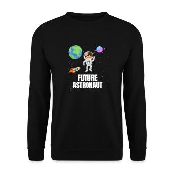 Space Planet Rocket Future Astronaut - Unisex Sweatshirt - black - Front - Alina (178cm) & Michal (187cm)