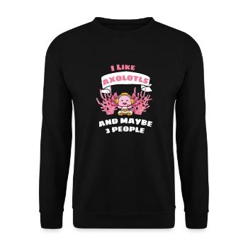 Gaming Salamandre Drôle Cadeau Gamer Axolotl - Sweat-shirt Unisexe - noir - Devant - Alina (178cm) & Michal (187cm)